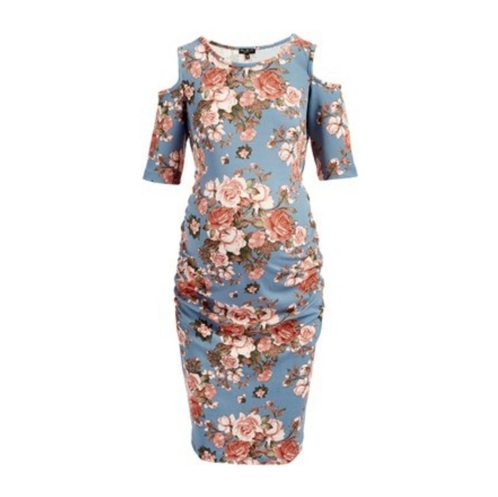 Mother & Co Floral Cold-Shoulder Maternity Dress